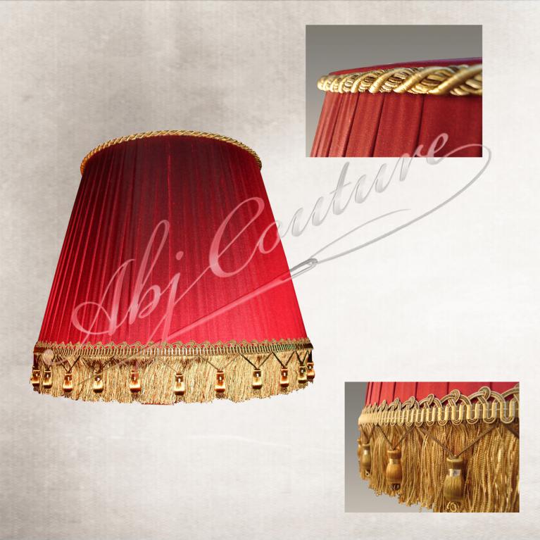 Abat-jour-droit-plissé-soie-rouge-passementerie-galon-Houlès