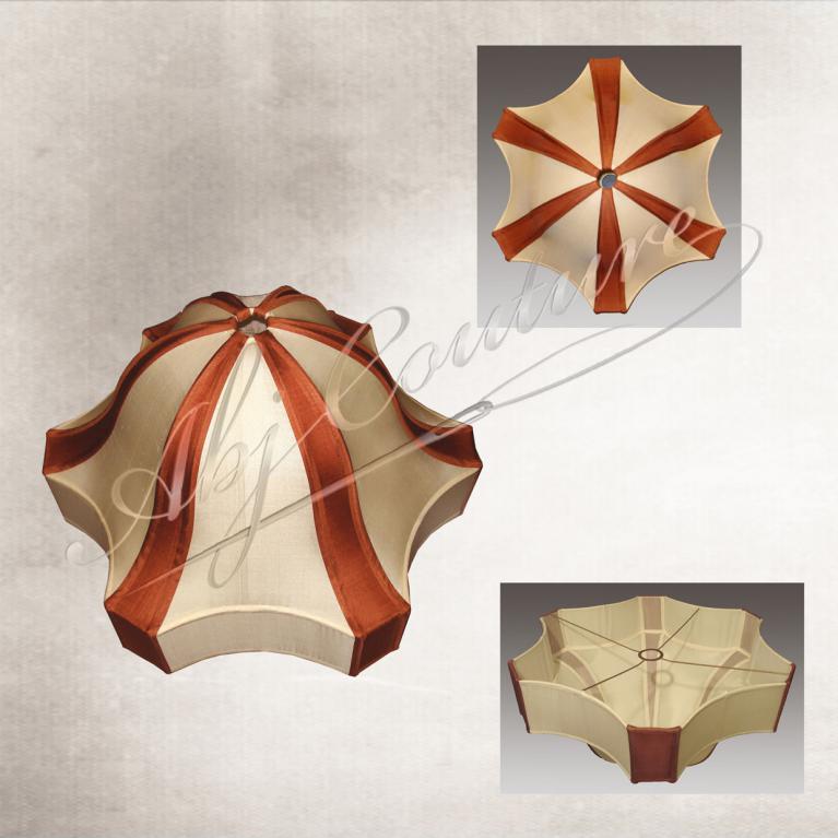 Abat-jour-dôme-galerie-bas-facettes-tendu-soies-bicolores