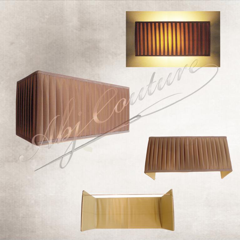 Abat-jour-écran-rectangulaire-plissé-doublure-soie-doré