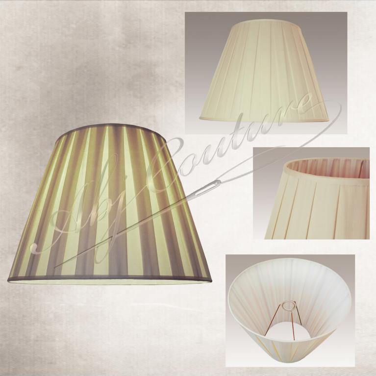 Abat-jour 45 plissé Dior plis creux soie écru doublure blanche