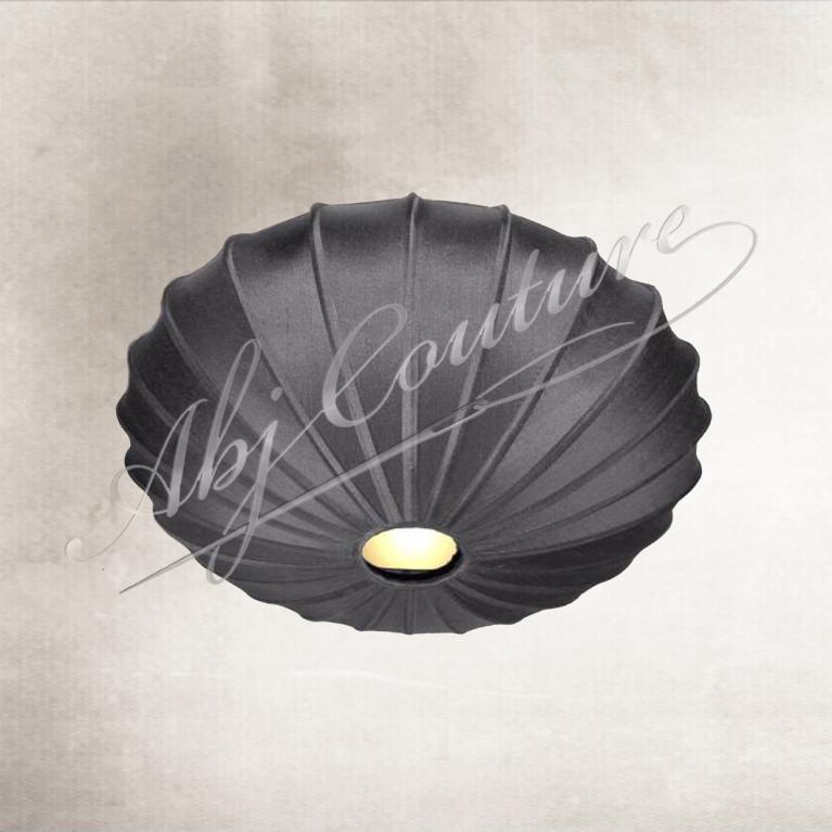 Abat-jour 65 cm coupole plate plafonnier tendu soie noire
