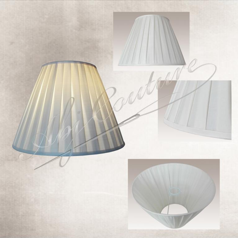 Abat-jour 50 cm pour lampe client plissé en soie blanche doublure blanche
