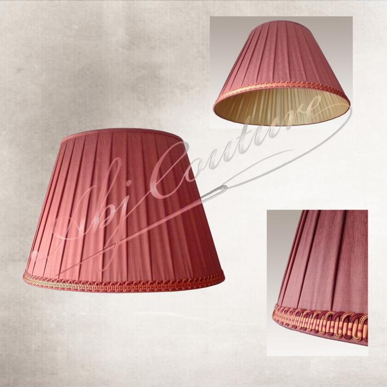 Abat-jour 60 cm pour lampadaire client plissé en soie tissu client doublure en soie dorée avec galon client