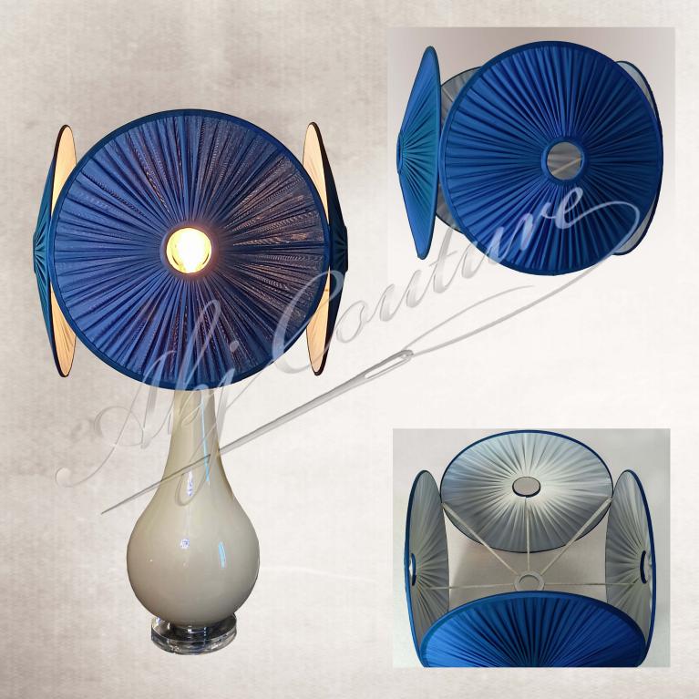 Abj 4 disques soie bleue db écru