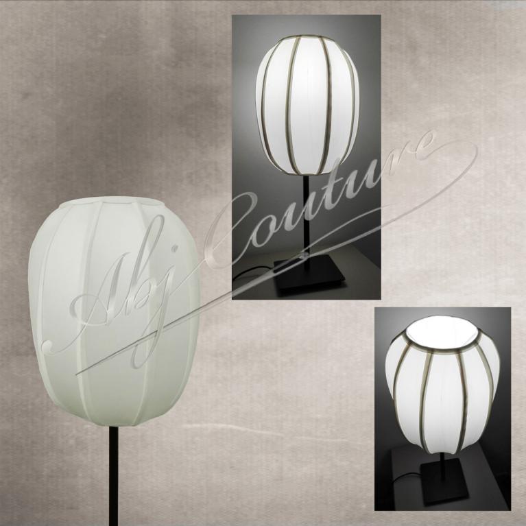 Abat-jour oblong tendu soie blanche